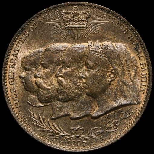 1897 Queen Victoria Copper Diamond Jubilee Medal by H Grueber & Co Obverse