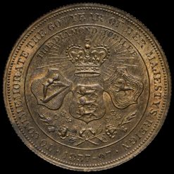 1897 Queen Victoria Copper Diamond Jubilee Medal by H Grueber & Co Reverse