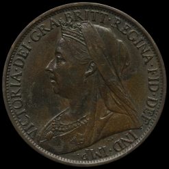 1899 Queen Victoria Veiled Head Penny Obverse