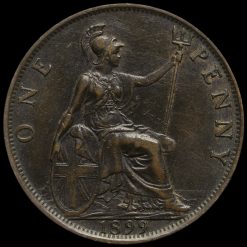 1899 Queen Victoria Veiled Head Penny Reverse