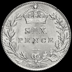 1906 Edward VII Silver Sixpence Reverse