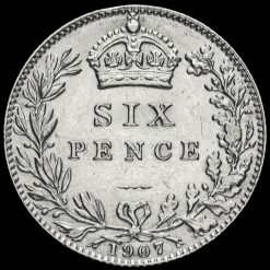 1907 Edward VII Silver Sixpence Reverse