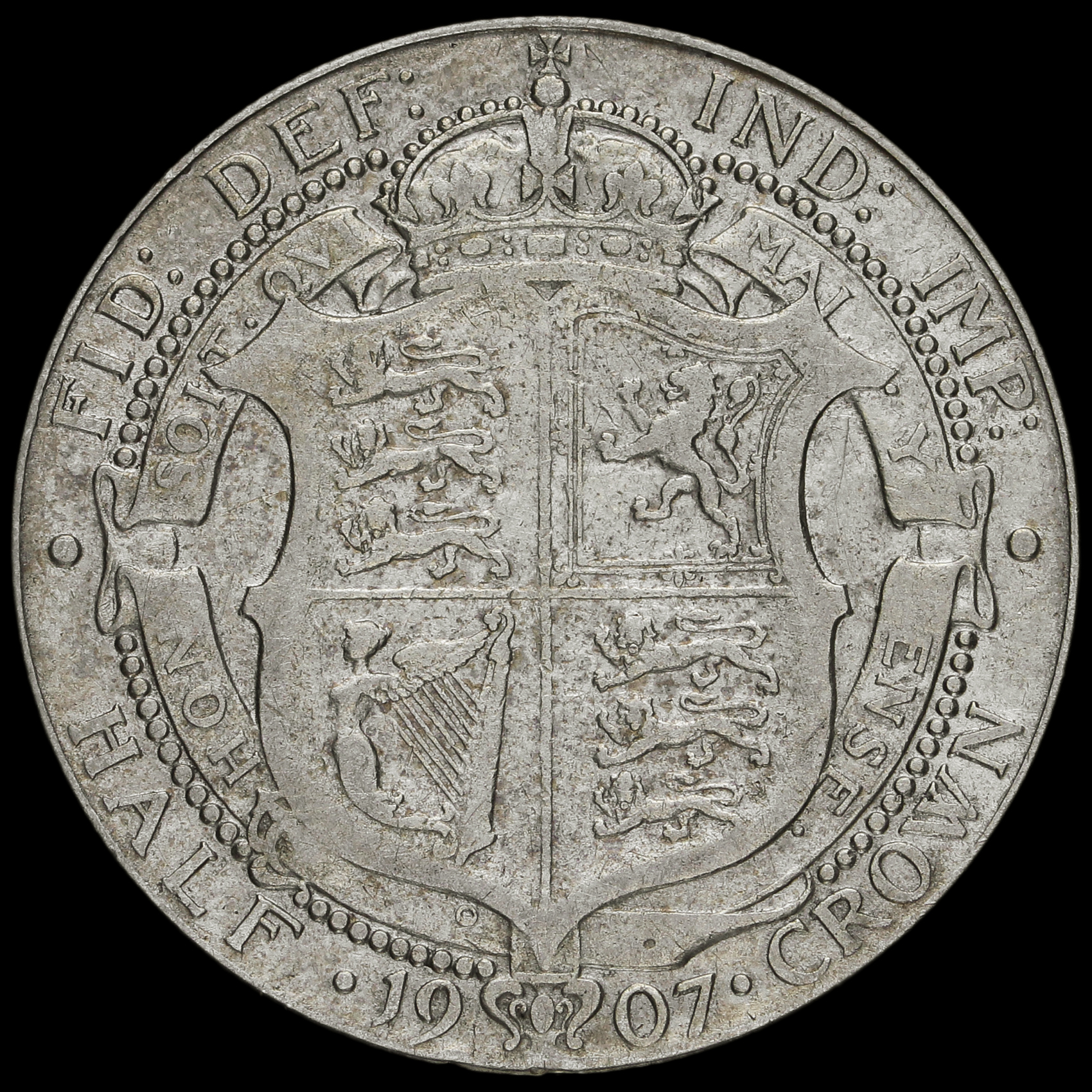 1907 Edward VII Silver Half Crown, Fine