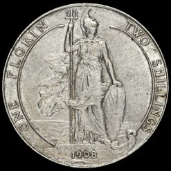 1908 Edward VII Silver Florin Reverse