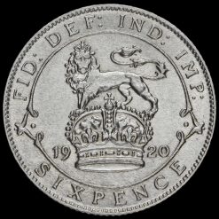 1920 George V Silver Sixpence Reverse