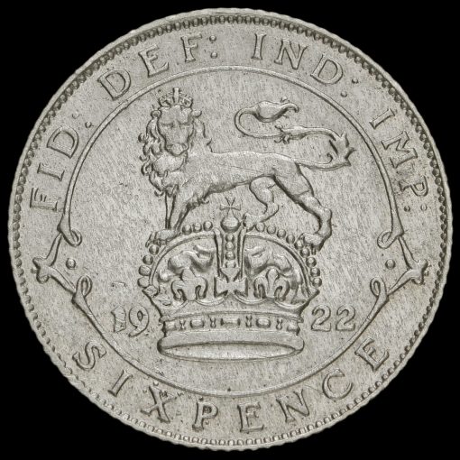 1921 George V Silver Sixpence Reverse