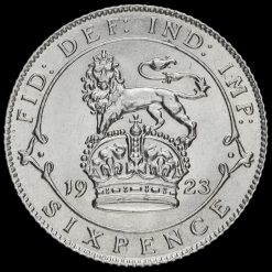 1923 George V Silver Sixpence Reverse