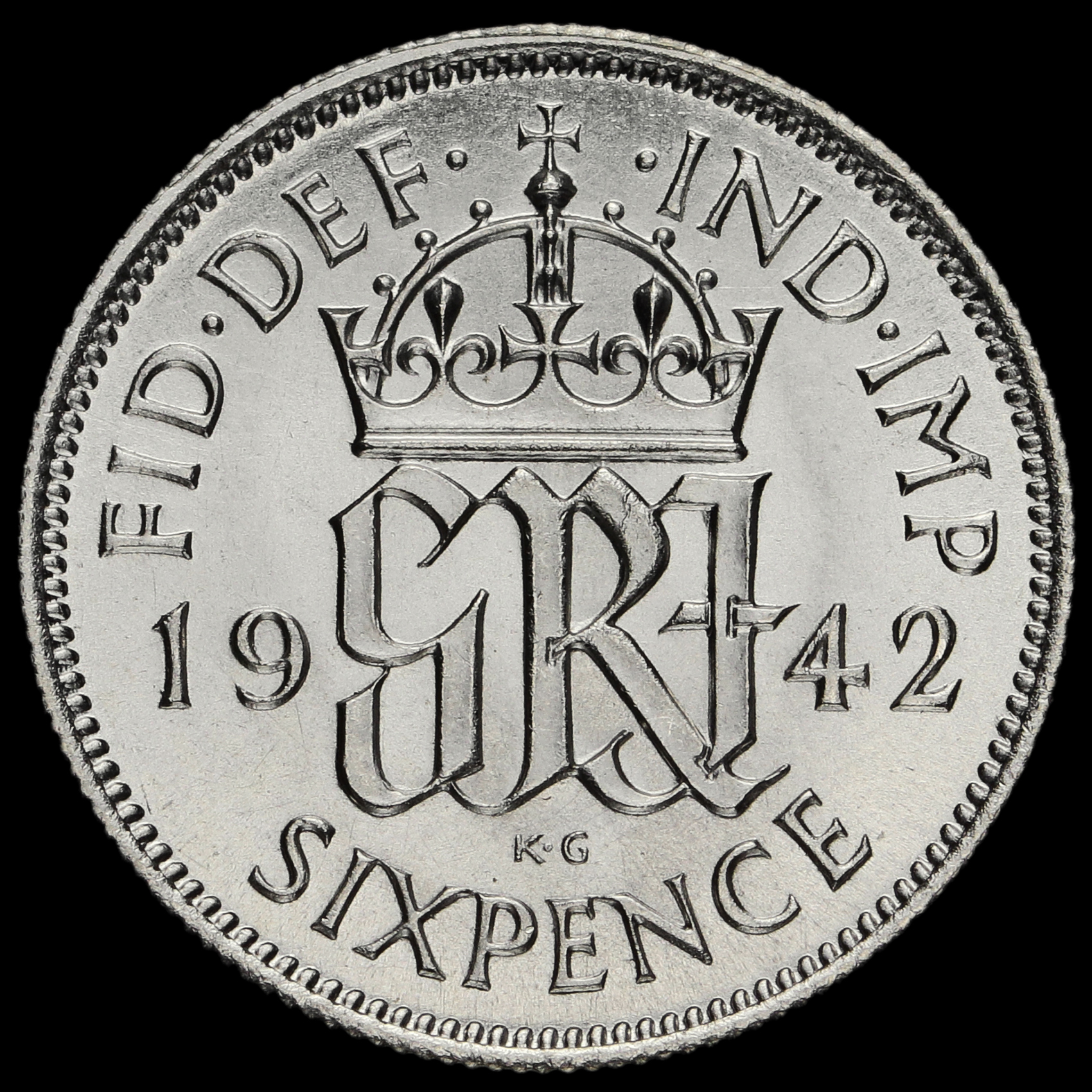 thumbnail image 2 of 1939 Great Britain Sixpence Silver Coin - King George VI - UK Sixpence 2 of 5