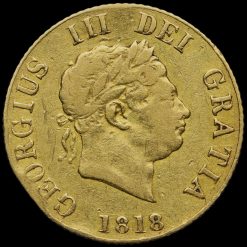 1818 George II Milled Gold Half Sovereign Obverse