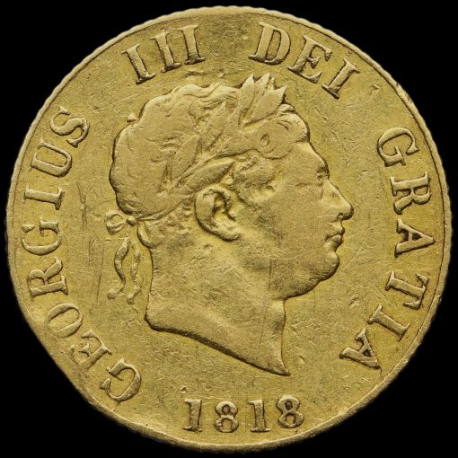 1818 George II Milled Gold Half Sovereign Obverse