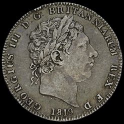 1819 George III Milled Silver LIX Crown Obverse