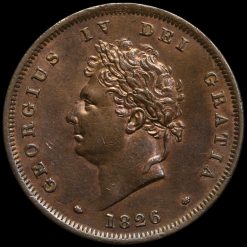 1826 George IV Milled Copper Penny Obverse