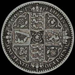 1849 Queen Victoria Godless Florin Reverse