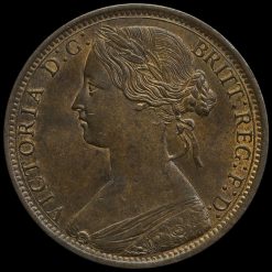 1868 Queen Victoria Bun Head Penny Obverse