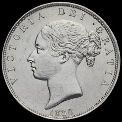 1880 Queen Victoria Young Head Silver Half Crown Obverse