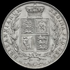 1880 Queen Victoria Young Head Silver Half Crown Reverse
