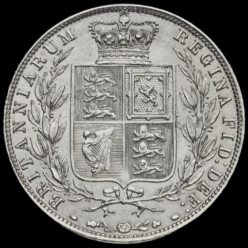 1880 Queen Victoria Young Head Silver Half Crown Reverse