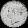 1881 Queen Victoria Young Head Silver Half Crown Obverse