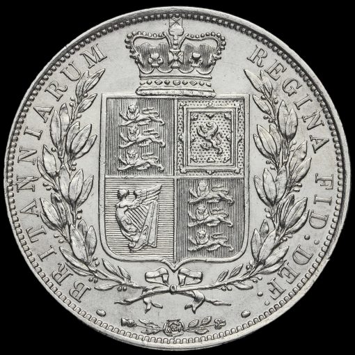 1881 Queen Victoria Young Head Silver Half Crown Reverse