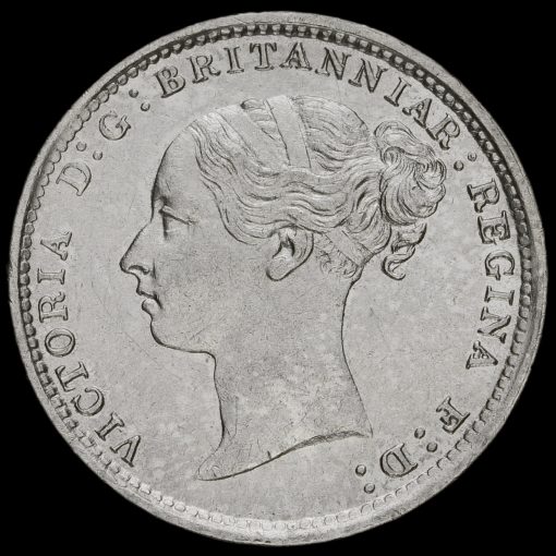 1883 Queen Victoria Young Head Silver Threepence Obverse
