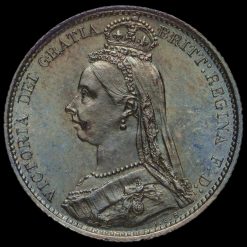 1887 Queen Victoria Jubilee Head Silver Sixpence Obverse