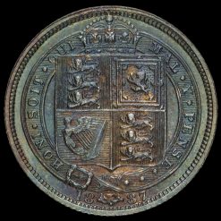 1887 Queen Victoria Jubilee Head Silver Sixpence Reverse