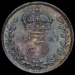 1887 Queen Victoria Jubilee Head Silver Threepence Reverse
