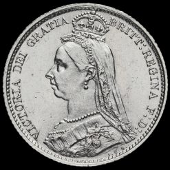 1887 Queen Victoria Jubilee Head Silver Wreath Sixpence Obverse