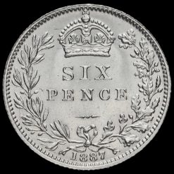 1887 Queen Victoria Jubilee Head Silver Wreath Sixpence Reverse