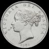 1887 Queen Victoria Young Head Silver Half Crown Obverse