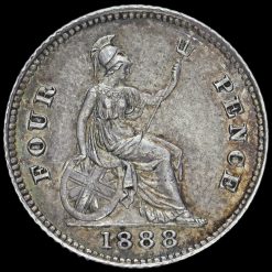 1888 Queen Victoria Jubilee Head Silver Groat Reverse