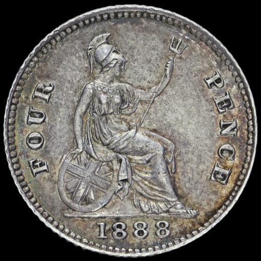 1888 Queen Victoria Jubilee Head Silver Groat Reverse