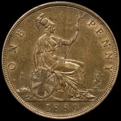 1889 Queen Victoria Bun Head Penny Reverse