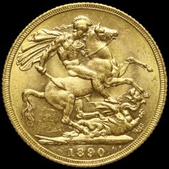 1889 Queen Victoria Jubilee Head Gold Full Sovereign Reverse