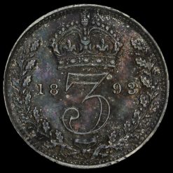 1893 Queen Victoria Veiled Head Silver Threepence Reverse