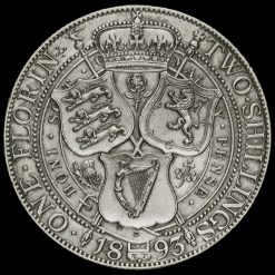 1893 Queen Victoria Veiled Head Silver Florin Reverse