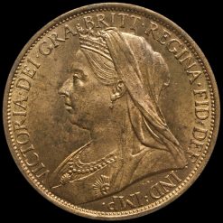 1896 Queen Victoria Veiled Head Penny Obverse