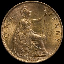 1897 Queen Victoria Veiled Head Penny Reverse