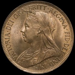 1900 Queen Victoria Veiled Head Halfpenny Obverse