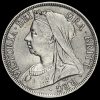 1901 Queen Victoria Veiled Head Silver Half Crown Obverse