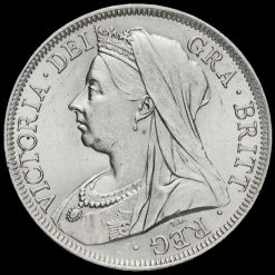 1901 Queen Victoria Veiled Head Silver Half Crown Obverse