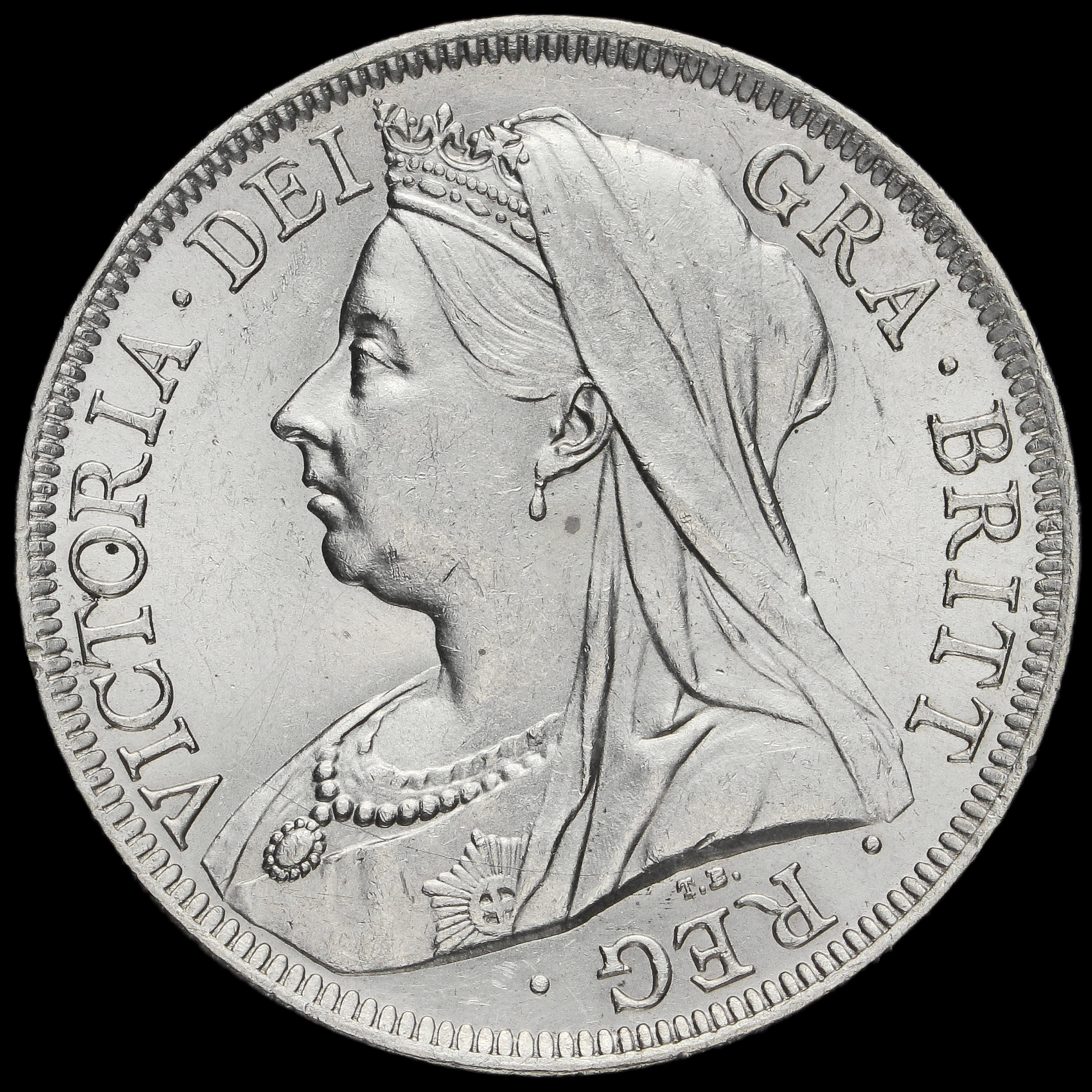 1901 Queen Victoria Veiled Head Silver Half Crown