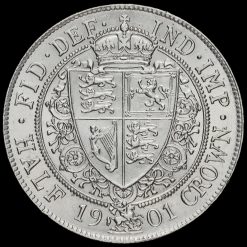 1901 Queen Victoria Veiled Head Silver Half Crown Reverse