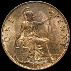 1901 Queen Victoria Veiled Head Penny Reverse