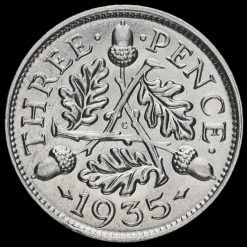 1935 George V Silver Threepence Reverse