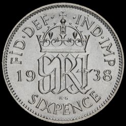 1938 George VI Silver Sixpence Reverse