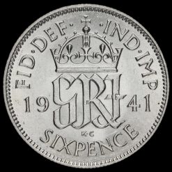 1941 George VI Silver Sixpence Reverse