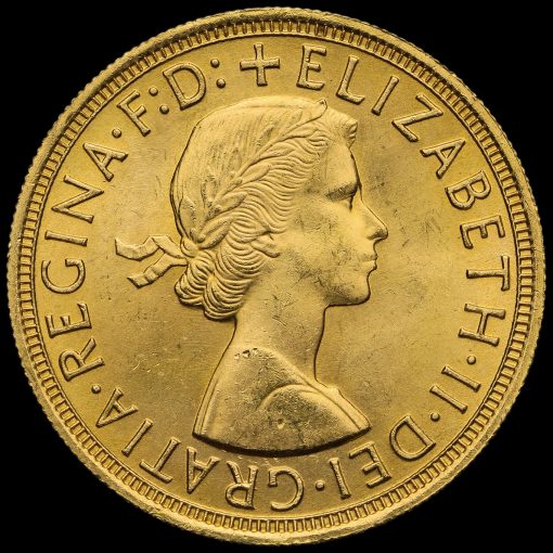 1957 Elizabeth II Gold Full Sovereign Obverse