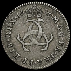 1673 Charles II Early Milled Silver Maundy Threepence Reverse