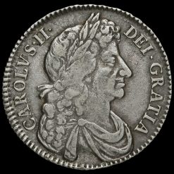 1679 Charles II Early Milled Silver Half Crown Obverse